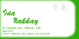 ida makkay business card